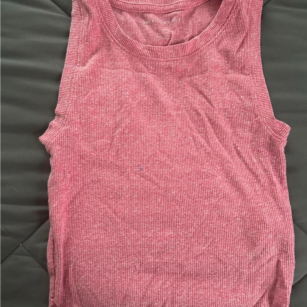 American Eagle Outfitters Pink Ribbed Tank Top